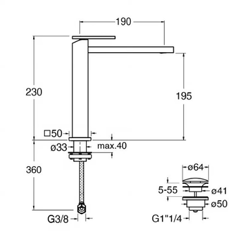 TABULA CRITA227 - Countertop single handle washbasin mixer by CRISTINA Rubinetterie - view 3